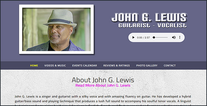 John G. Lewis - Vocalist, Guitarist, Writer